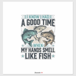 Grappige Visquote Vintage Gravure Vector Ontwerp Sticker