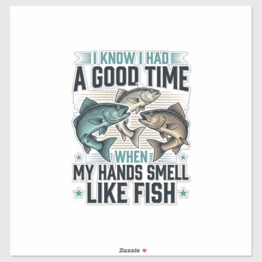 Grappige Visquote Vintage Gravure Vector Ontwerp Sticker (Vel)