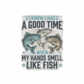 Grappige Visquote Vintage Gravure Vector Ontwerp Sticker (Voorkant)