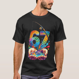 Grappige Vissen 67 Zes Zeven Vissers Koel Meer T-shirt