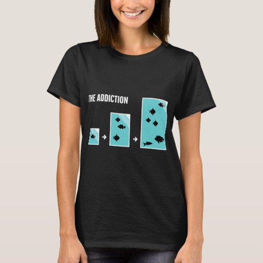 Grappige Vissen Aquarium Verslaving T-shirt (Voorkant)