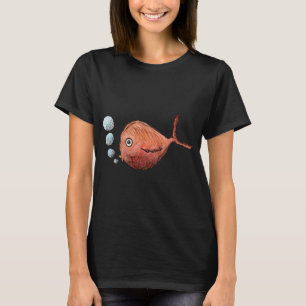 Grappige vissen die bellen blazen t-shirt