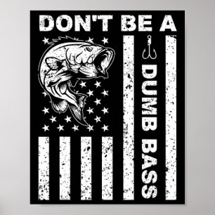 Grappige Vissen Doe Niet Dom Amerikaanse Vlag Poster