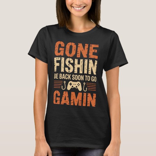 Grappige Vissen en Gaming Buiten T-shirt (Voorkant)