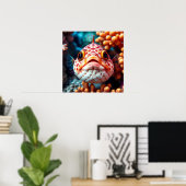 Grappige Vissen en Koraal Dichtbij Poster (Thuiskantoor)