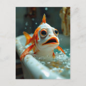 Grappige vissen in bad briefkaart (Voorkant)