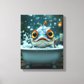 Grappige vissen in bad canvas afdruk (Voorkant)