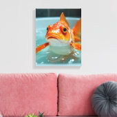 Grappige vissen in bad canvas afdruk (Insitu (Woonkamer))