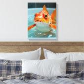 Grappige vissen in bad canvas afdruk (Insitu (Slaapkamer))
