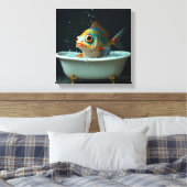 Grappige vissen in bad canvas afdruk (Insitu (Slaapkamer))