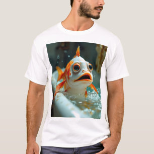 Grappige vissen in bad t-shirt