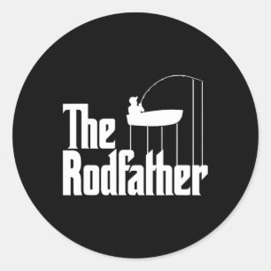 Grappige Vissen meme van de rodfather Vissen Rod Ronde Sticker