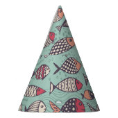 Grappige vissen: met de hand getekend naadloos pat feesthoedjes (Links)