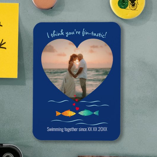 Grappige Vissen Puns Aangepaste Foto Valentijnsdag Magneet