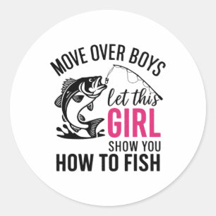 Grappige Vissen Vangen Voor Meisjes Vrouwen Visser Ronde Sticker