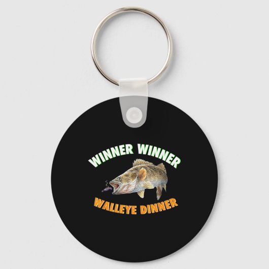 Grappige vissen Winner Winner Walleye Diner Vis Fr Sleutelhanger (Voorkant)