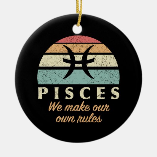 Grappige Vissen Zodiac Regels Keramisch Ornament (Voorkant)
