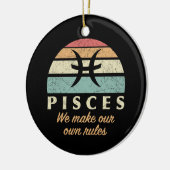 Grappige Vissen Zodiac Regels Keramisch Ornament (Links)