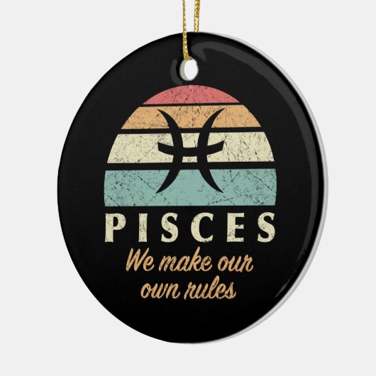 Grappige Vissen Zodiac Regels Keramisch Ornament (Links)