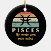 Grappige Vissen Zodiac Regels Keramisch Ornament (Achterkant)