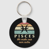 Grappige Vissen Zodiac Regels Sleutelhanger (Voorkant)