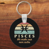 Grappige Vissen Zodiac Regels Sleutelhanger (Achterkant)