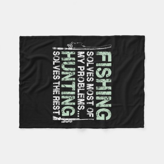 Grappige Vissende jacht Shirten voor mannen jagers Fleece Deken (Voorkant (Horizontaal))