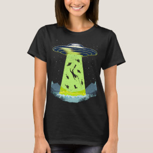Grappige Vissende UFO Buitenaardse Visser Meer Vis T-shirt