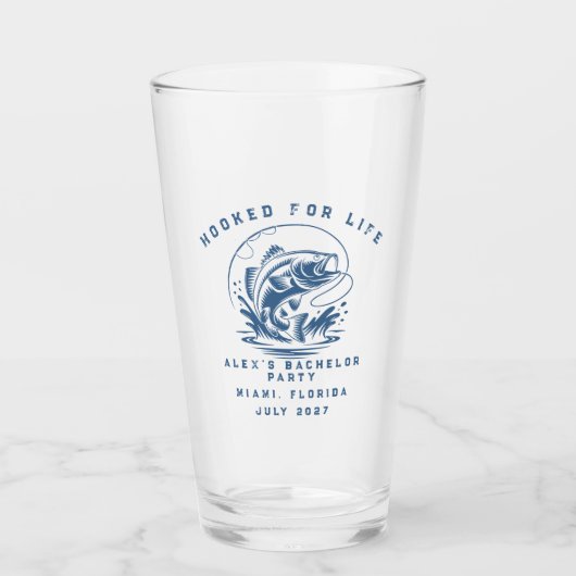 Grappige Visser Aangepaste Vissen Bachelorfeest Glas (Voorkant)