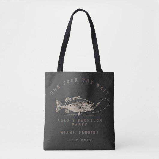 Grappige Visser Aangepaste Vissen Bachelorfeest Tote Bag (Voorkant)