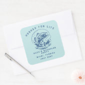 Grappige Visser Aangepaste Vissen Bachelorfeest Vierkante Sticker (Envelop)
