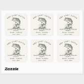 Grappige Visser Aangepaste Vissen Bachelorfeest Vierkante Sticker (Vel)