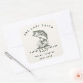 Grappige Visser Aangepaste Vissen Bachelorfeest Vierkante Sticker (Envelop)