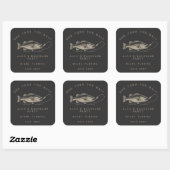 Grappige Visser Aangepaste Vissen Bachelorfeest Vierkante Sticker (Vel)