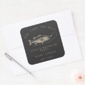 Grappige Visser Aangepaste Vissen Bachelorfeest Vierkante Sticker (Envelop)