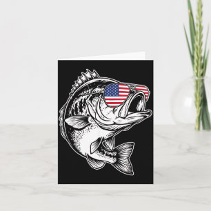 Grappige Visser Amerikaanse Vlag Visser B Vissen Kaart