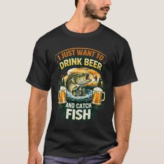 Grappige Visser Bier Liefhebber Vissen Humor T-shirt