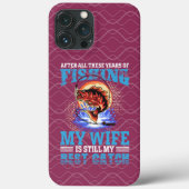 Grappige visser echtgenoot citaat Mijn vrouw is de Case-Mate iPhone Case (Achterkant)