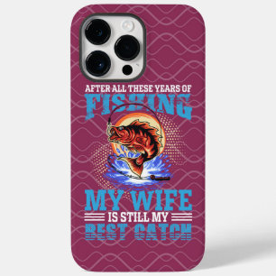 Grappige visser echtgenoot citaat Mijn vrouw is de Case-Mate iPhone 14 Pro Max Hoesje