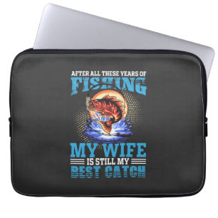 Grappige visser echtgenoot citaat Mijn vrouw is de Laptop Sleeve
