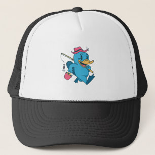 Grappige Visser Eendensnavel Cartoon Ontwerp Trucker Pet