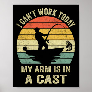 Grappige Visser Ik Kan Vandaag Werken  Poster