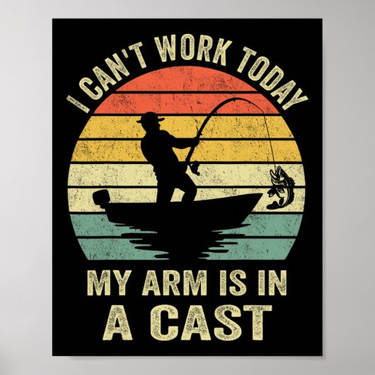 Grappige Visser Ik Kan Vandaag Werken  Poster (Voorkant)