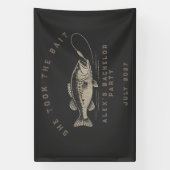 Grappige Visser Op Maat Gemaakte Vis Bachelorfeest Spandoek (Verticaal)