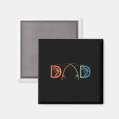Grappige Visser Vader Kunst Voor Vader Mannen Vade Magneet (Voorkant / Achterkant)
