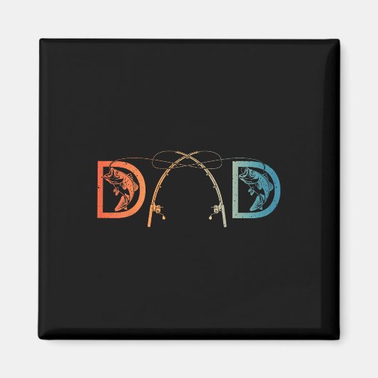 Grappige Visser Vader Kunst Voor Vader Mannen Vade Magneet (Voorkant)