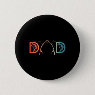 Grappige visser vader kunst voor vader mannen Vade Ronde Button 5,7 Cm