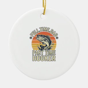 Grappige Visser Vader Vintage Bass Shirt Ontwerp ( Keramisch Ornament