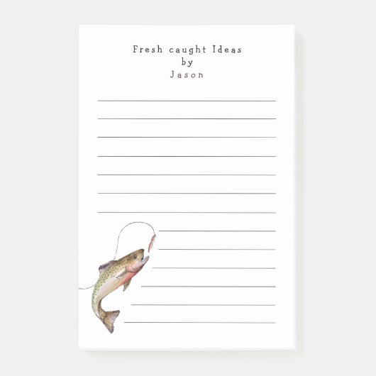 Grappige visser vissen gepersonaliseerd post-it® notes (Voorkant)