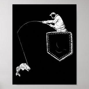 Grappige Visser Visserij Zak T-shirt Voor Vader Poster